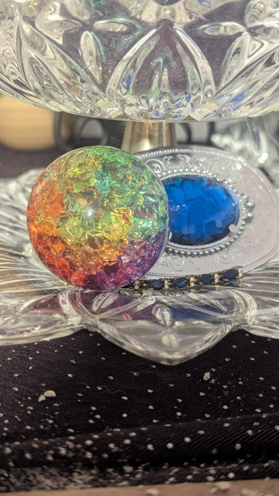 156G Titanium Rainbow Quartz Sphere, Crystal, Healing, Reiki
