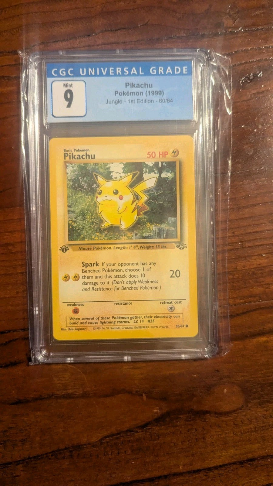 CGC 9 Pikachu 1st Edition Pokemon Card Jungle 60/64 Regular Mint Graded