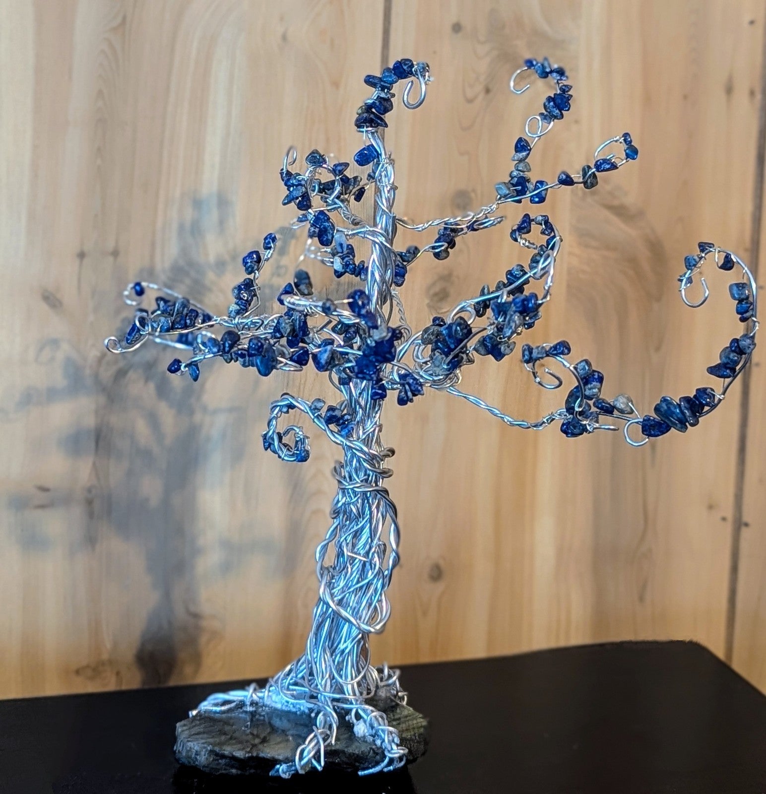 Lapis & Labradorite Gemstone Tree: Wire Art for Protection & Intuition, Reiki