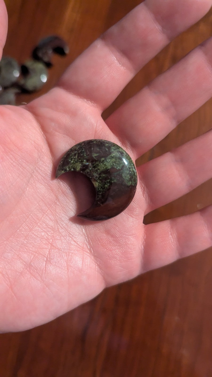 Natural Dragon Blood Jasper  Carved Moon, Crystal, Reiki, Healing, gift