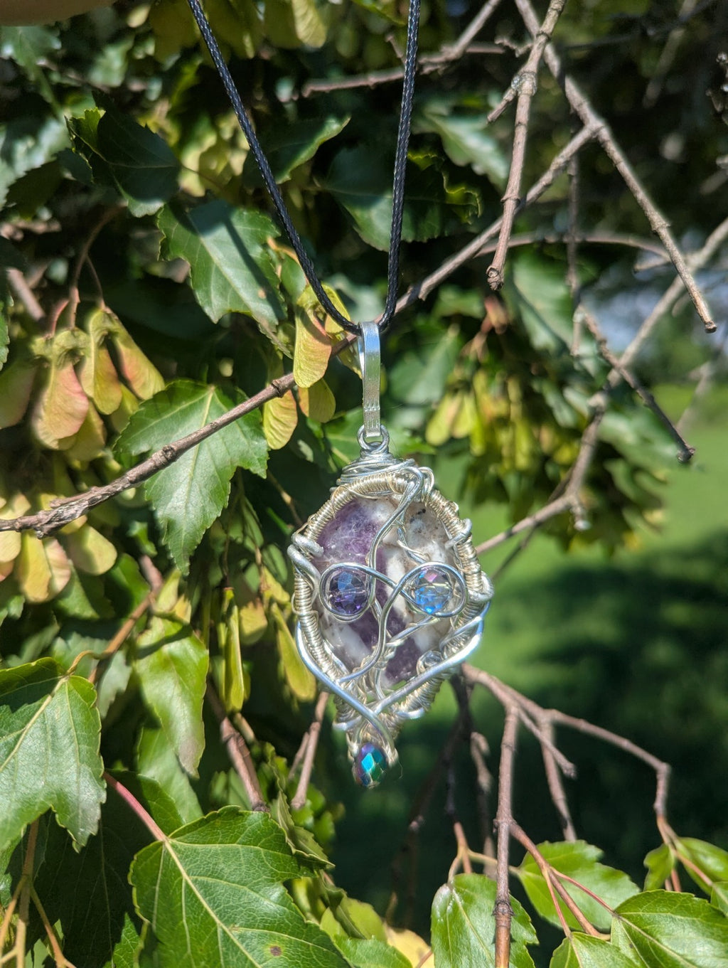 Handmade Dream Amethyst Pendant, Necklace, Natural Gemstone