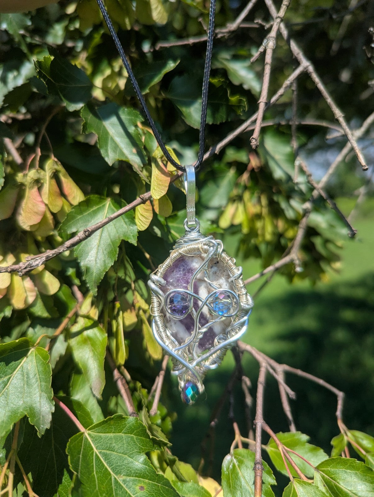 Handmade Dream Amethyst Pendant, Necklace, Natural Gemstone
