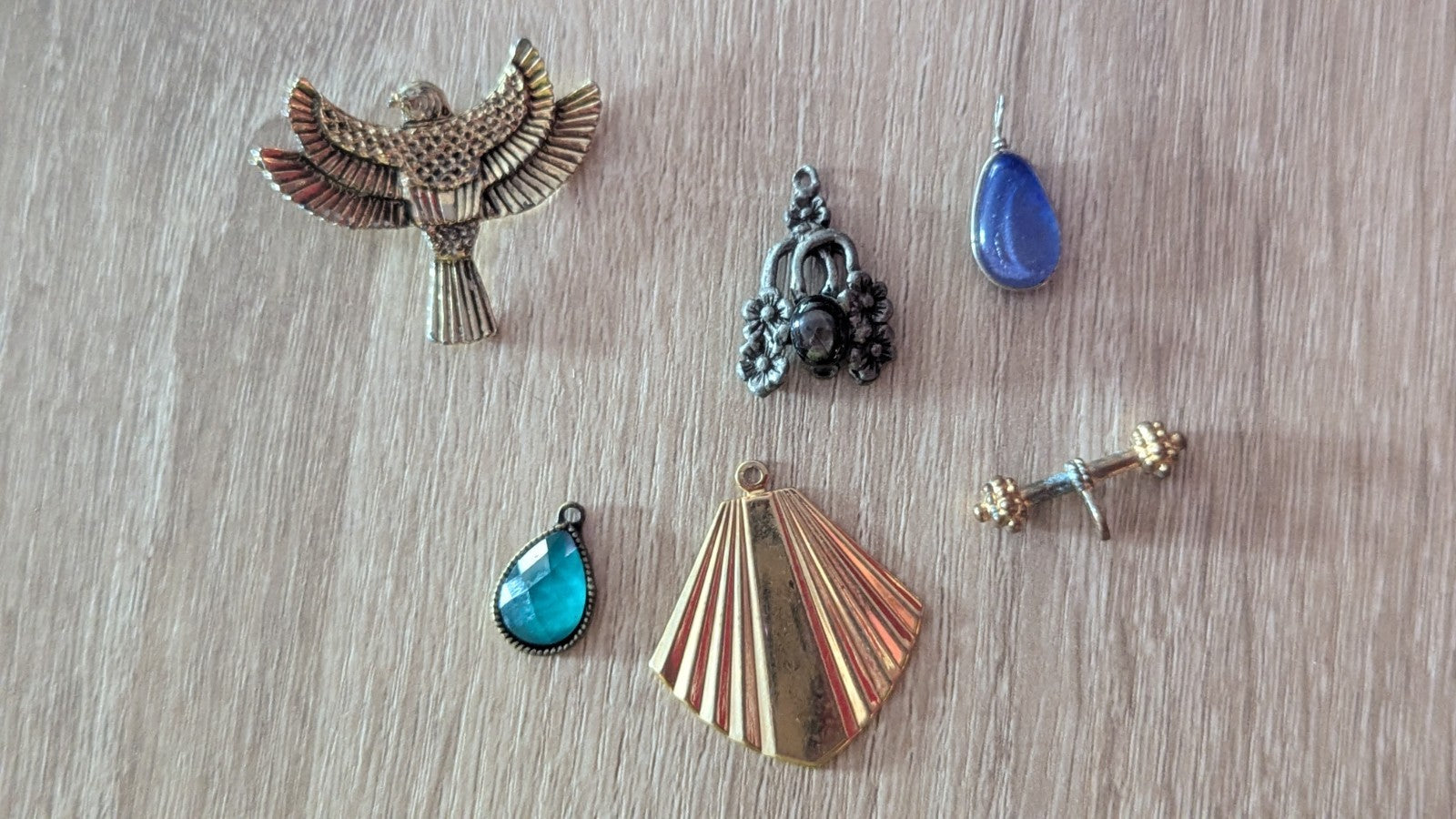 Vintage Pendants, Wearable, Lot Of Six