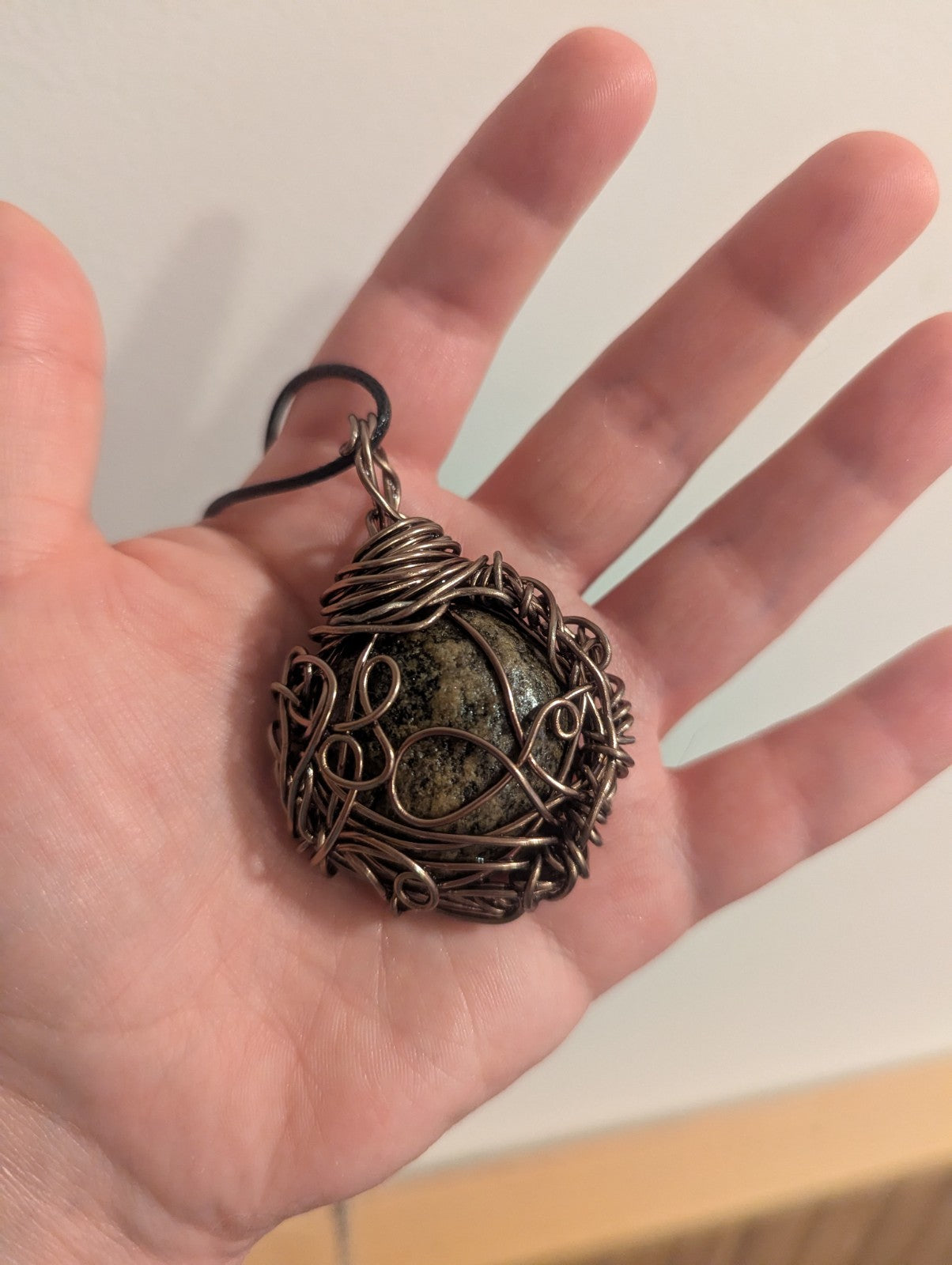 Unique Wirewrapped Stone Necklace, Grounding, Connection to Nature