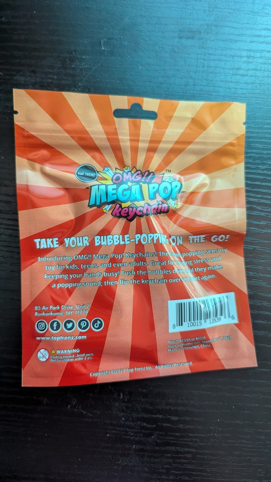 OMG Mega Pop Keychain, Hot Sauce Bubble Popper, Fidget Toy