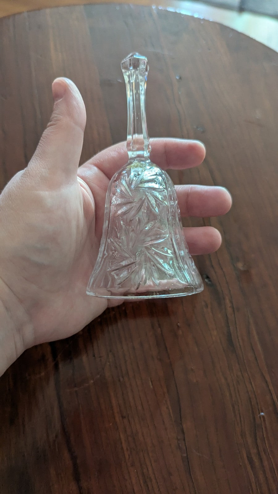 Vintage Glass Bell with Pressed Pattern