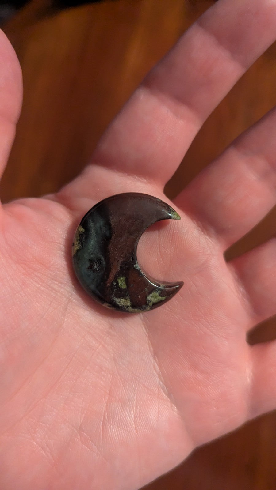 Natural Dragon Blood Jasper  Carved Moon, Crystal, Reiki, Healing, gift