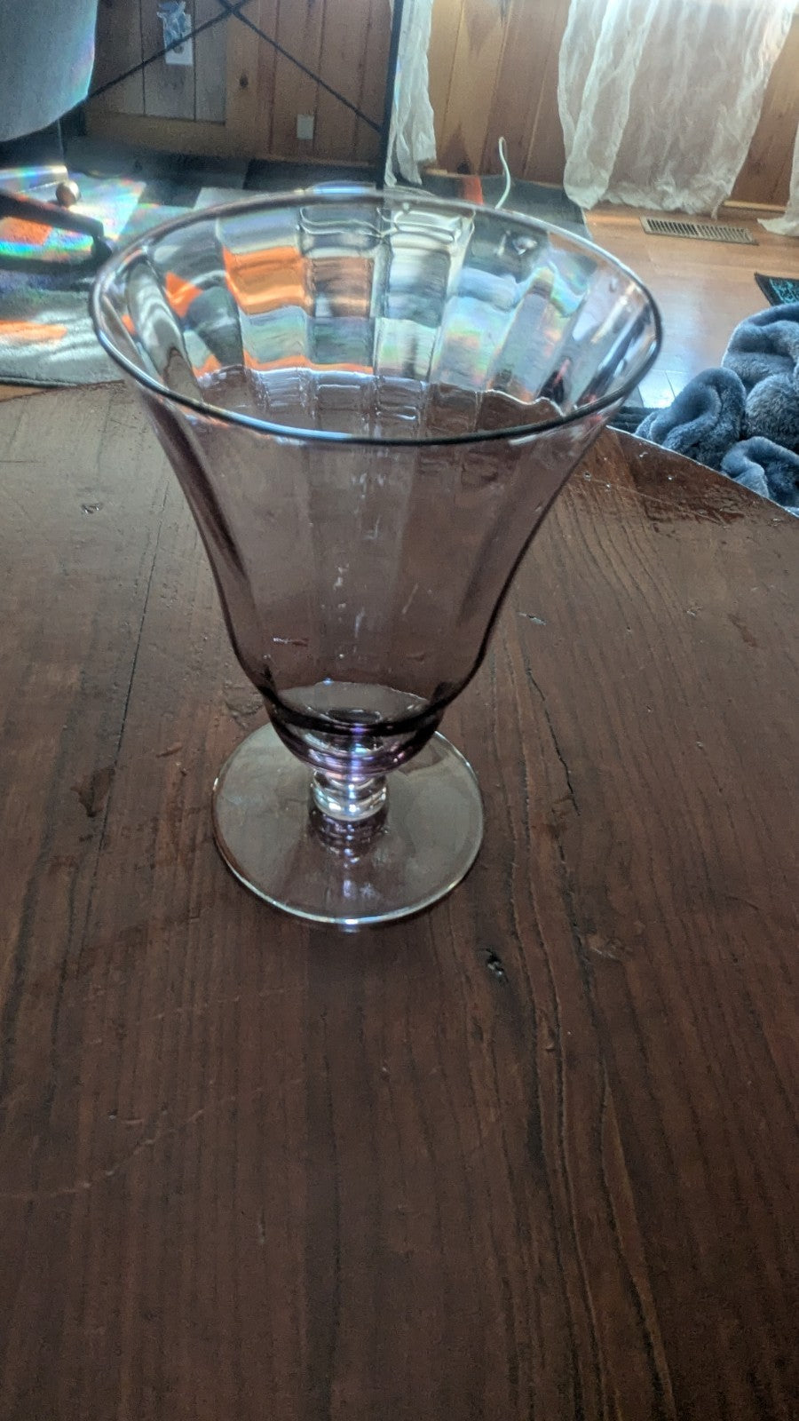 Vintage Purple Glass Ice Cream Glass, Drinking Glass