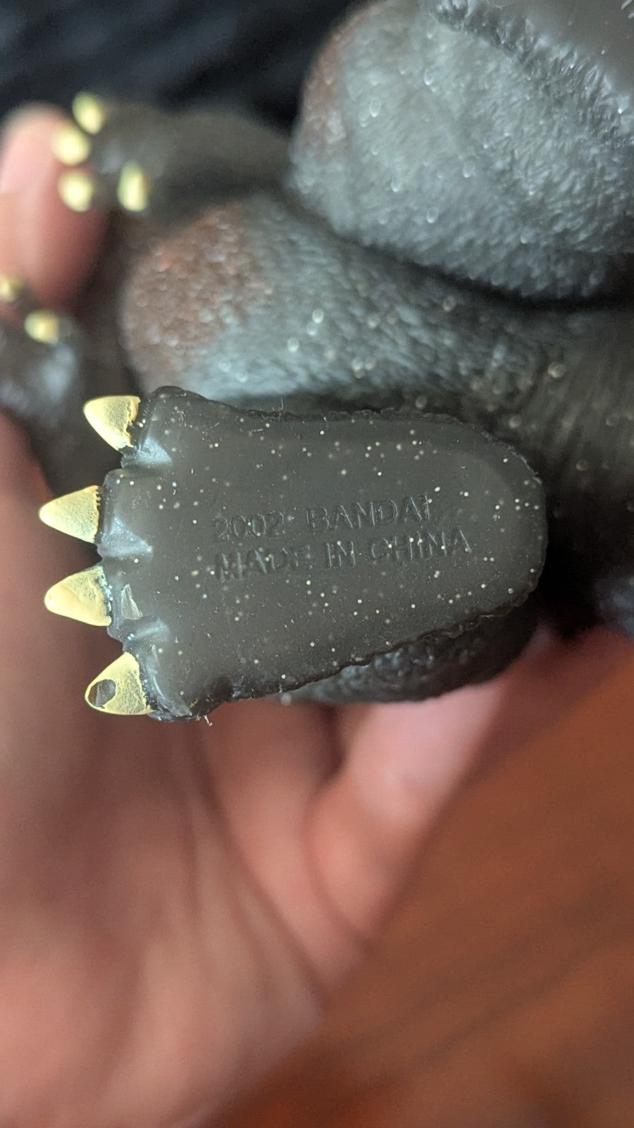 Godzilla Figure, Glitter And Red Back Spikes, Vintage, Burning Godzilla?