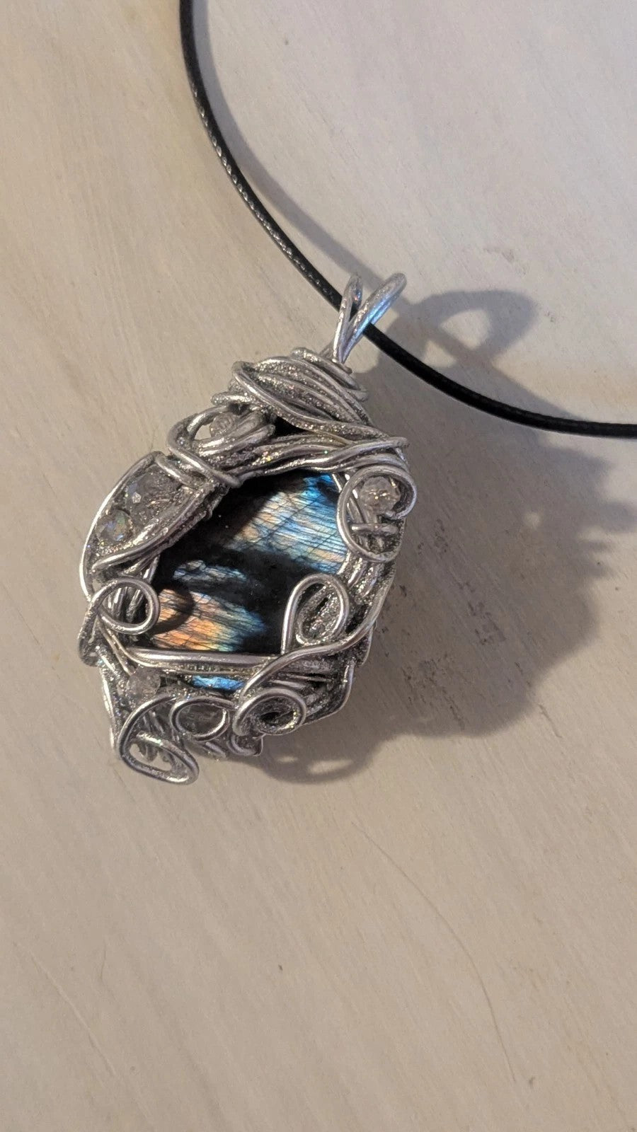 Silver Tone Labradorite Necklace | Crystal Arborist