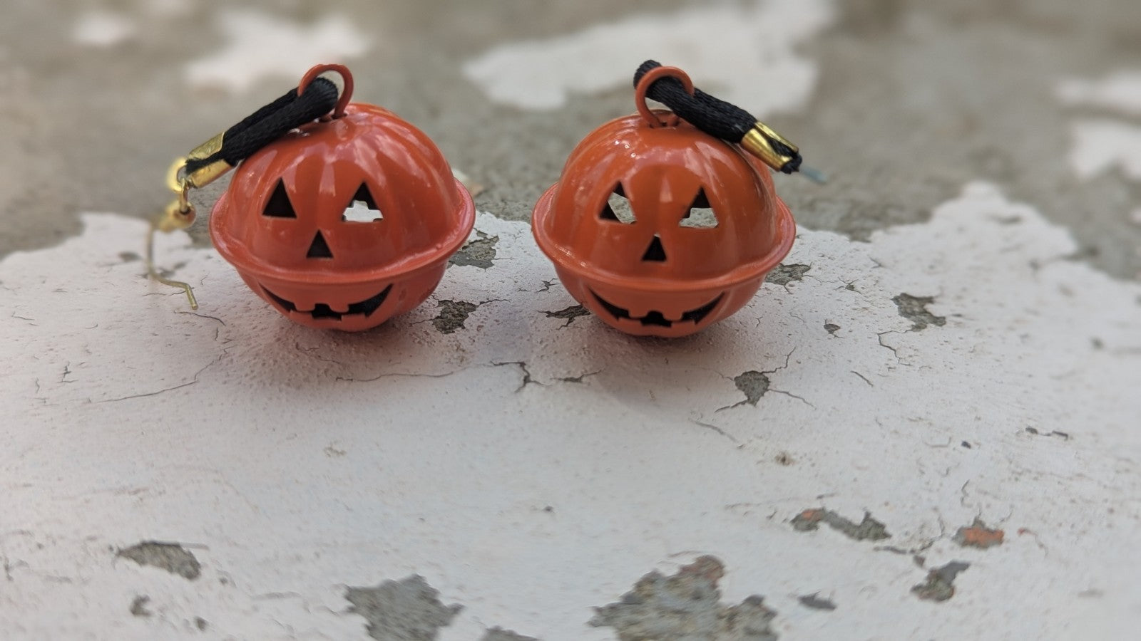 Vintage, Halloween, Pumpkin Bell Earrings, Home Decor, Display, Crafts, Repair 