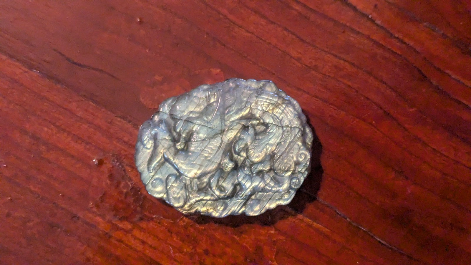 35G Natural Labradorite Hand Carved Peacock, Crystal, Reiki Healing