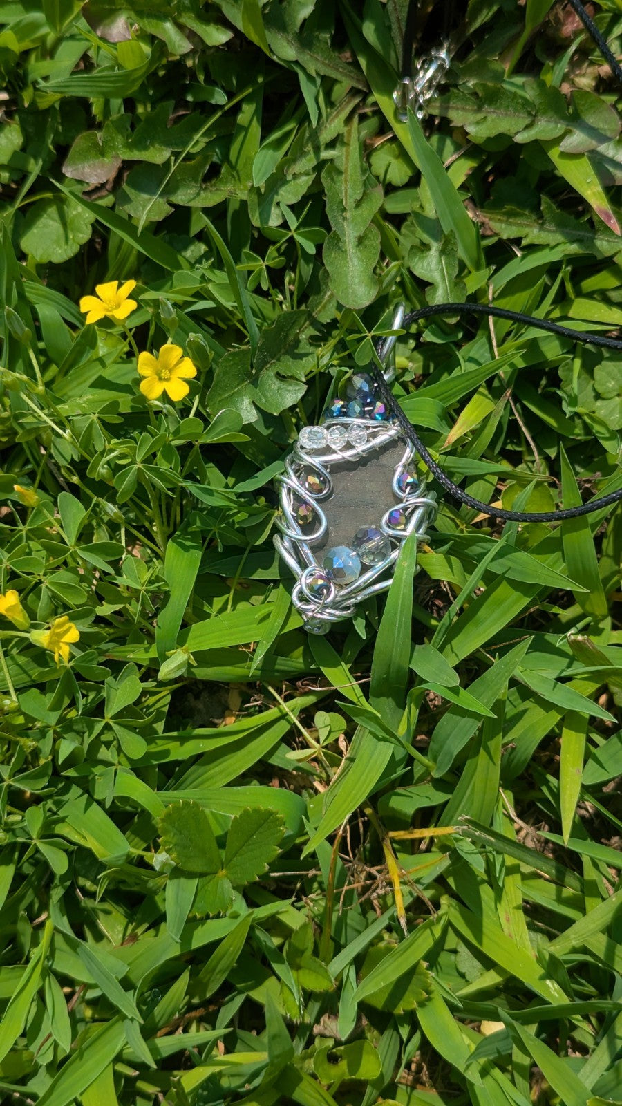 Labradorite Handmade Necklace With Glass Beads