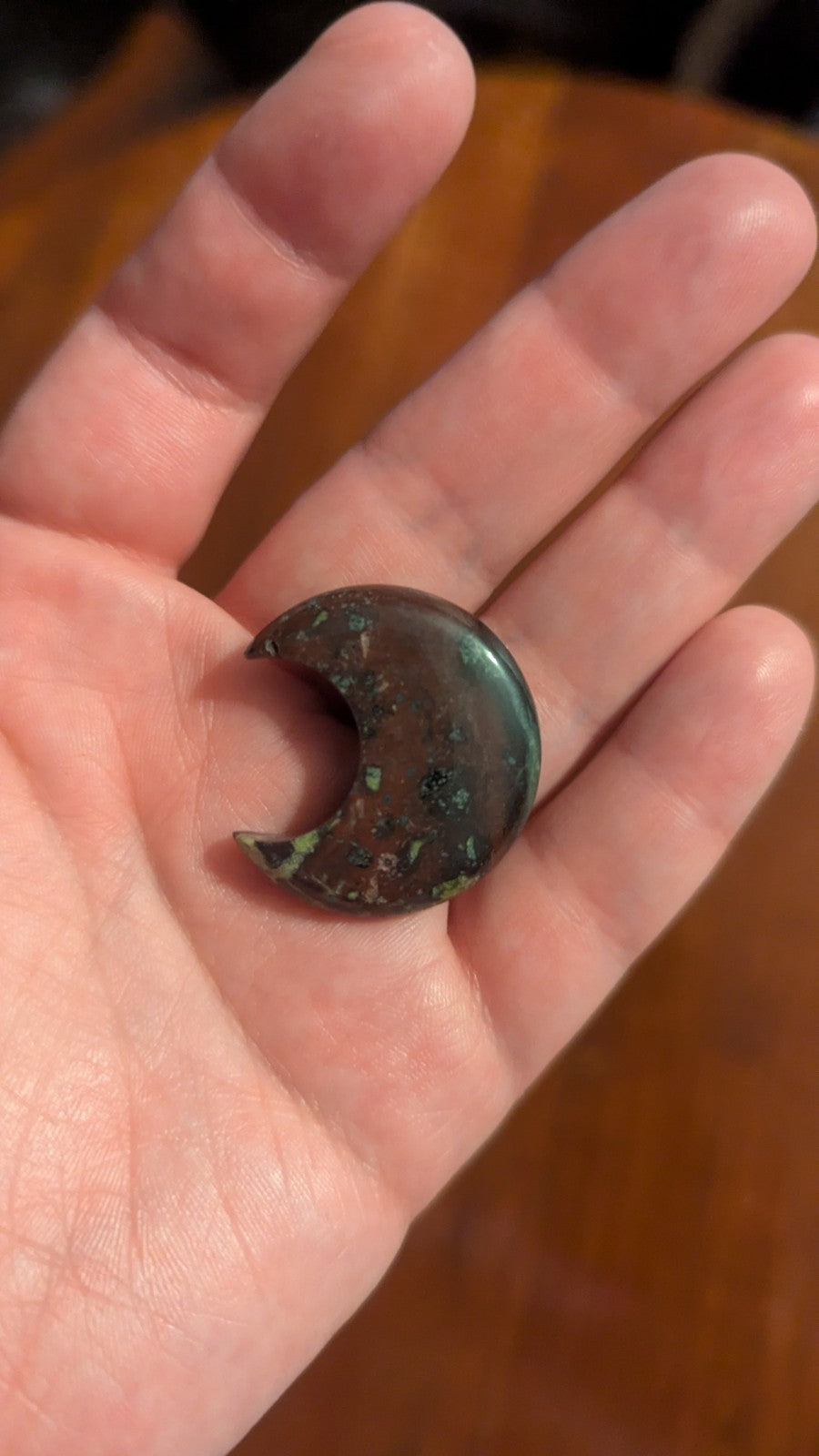 Natural Dragon Blood Jasper  Carved Moon, Crystal, Reiki, Healing, gift