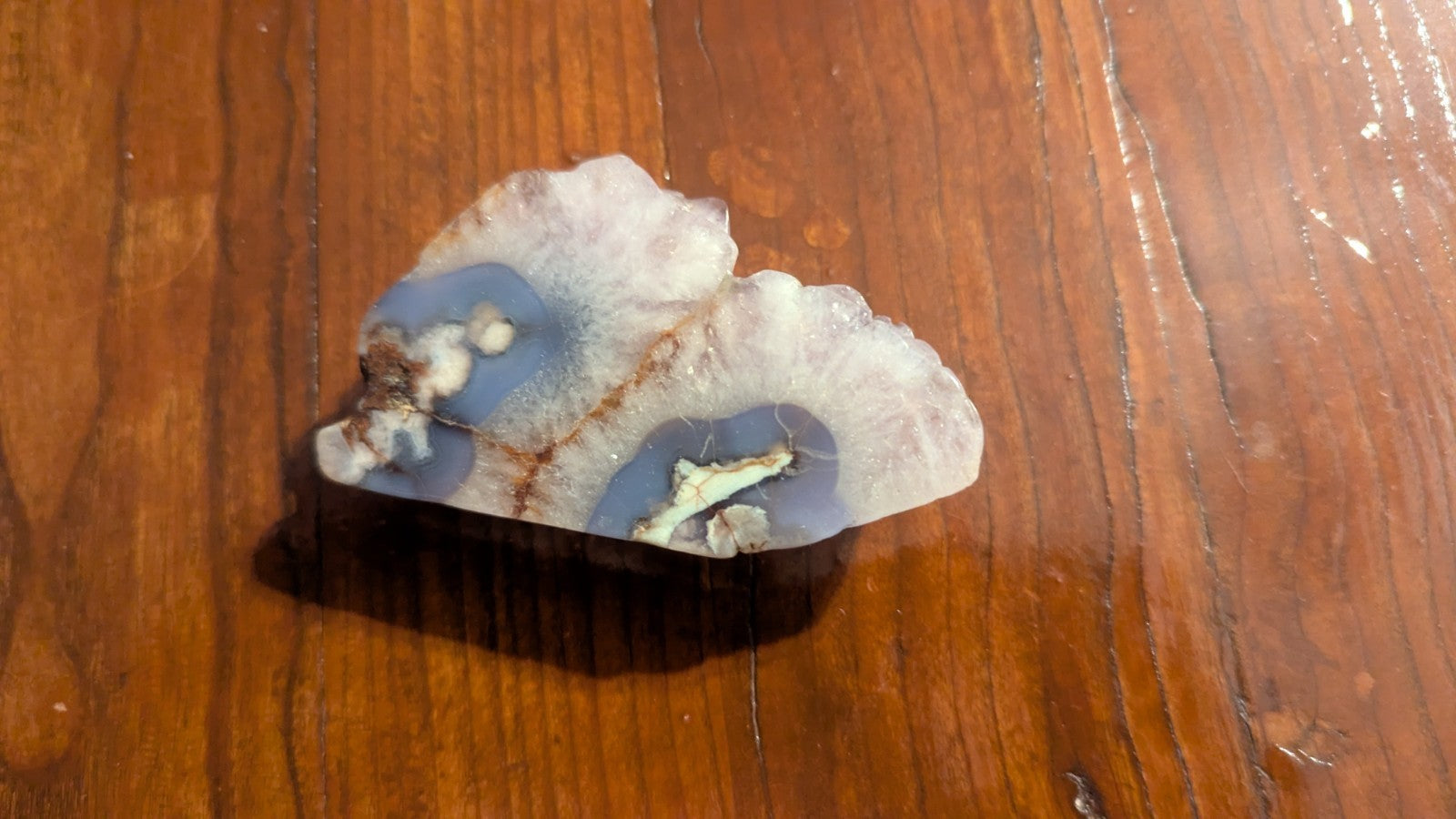 107g Natural Blue Snowflake Flower Agate Crystal Slice Reiki Stone Healing