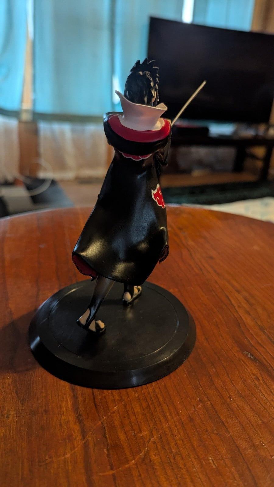 Sasuke Uchiha,  Anime Figure  In Akatsuki Cloak, Naruto Shippuden, Collectible | Crystal Arborist