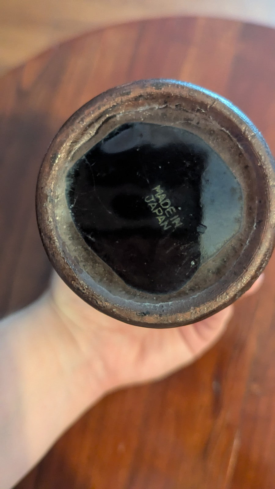Black Floral Vase, Made In Japan