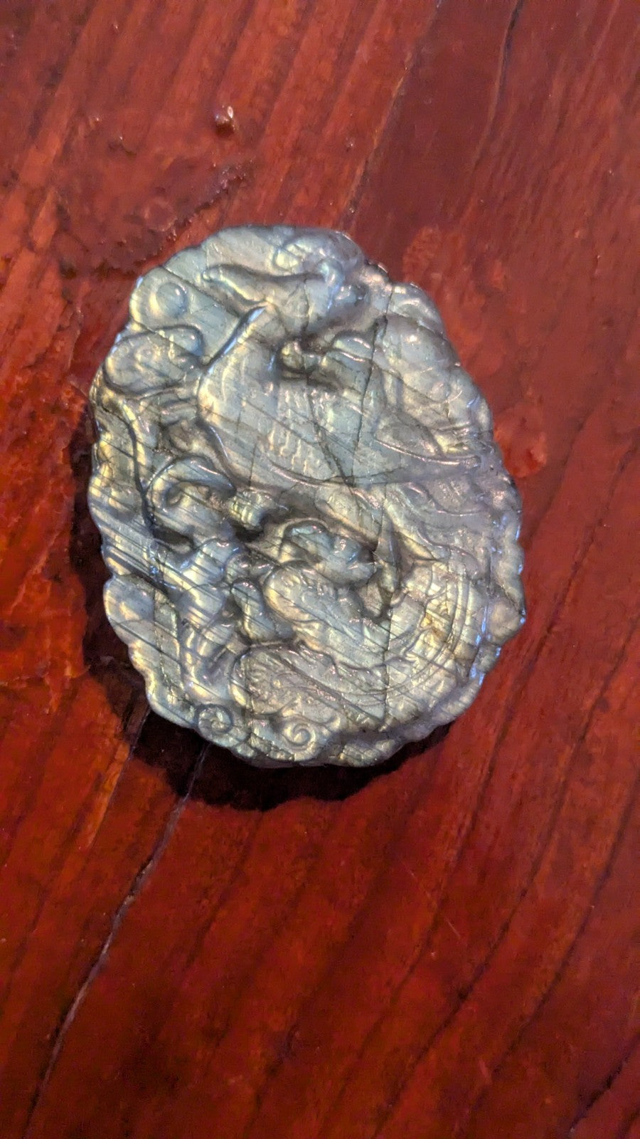 35G Natural Labradorite Hand Carved Peacock, Crystal, Reiki Healing