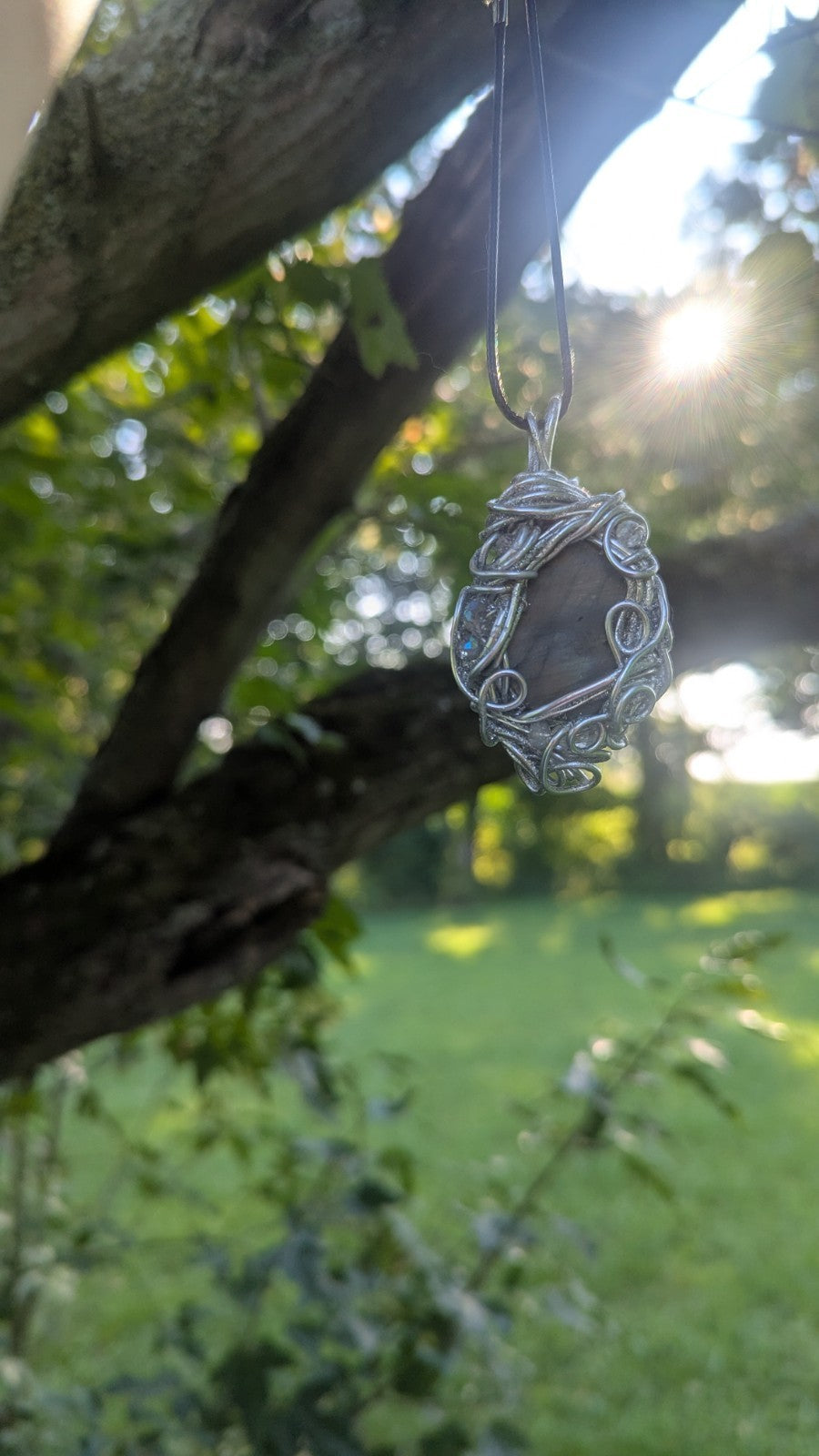 Silver Tone Labradorite Necklace