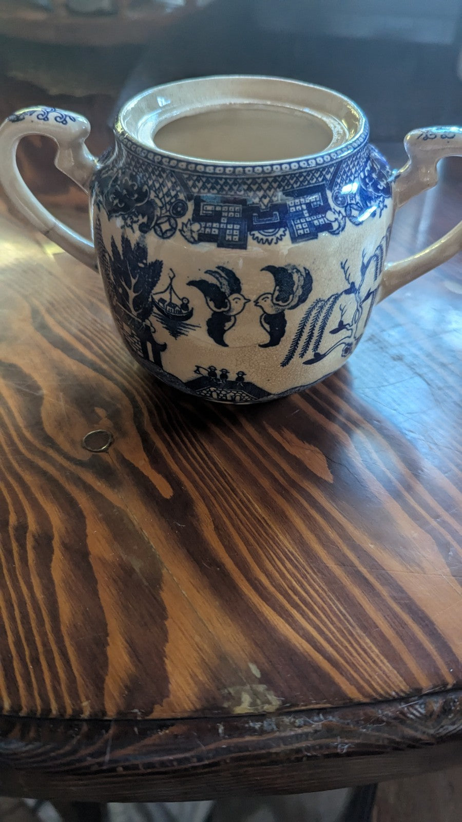 Blue And White Jar With Handles, Japan