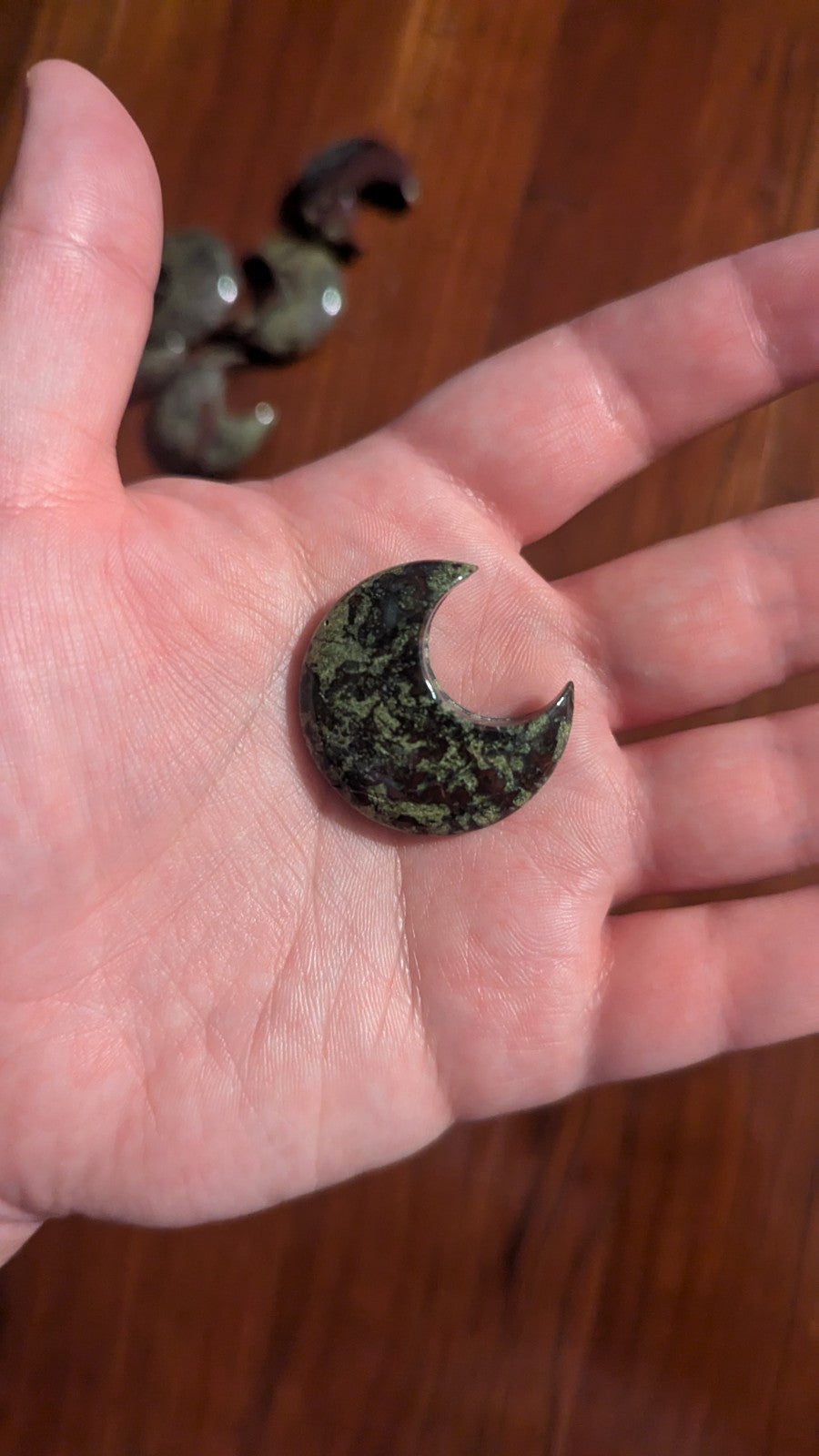 Natural Dragon Blood Jasper  Carved Moon, Crystal, Reiki, Healing, gift | Crystal Arborist
