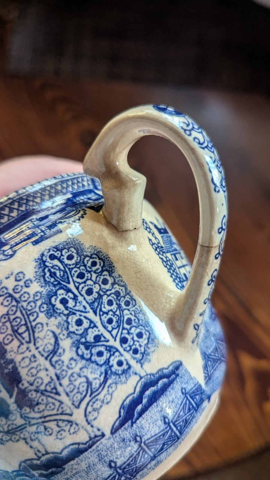 Blue And White Jar With Handles, Japan