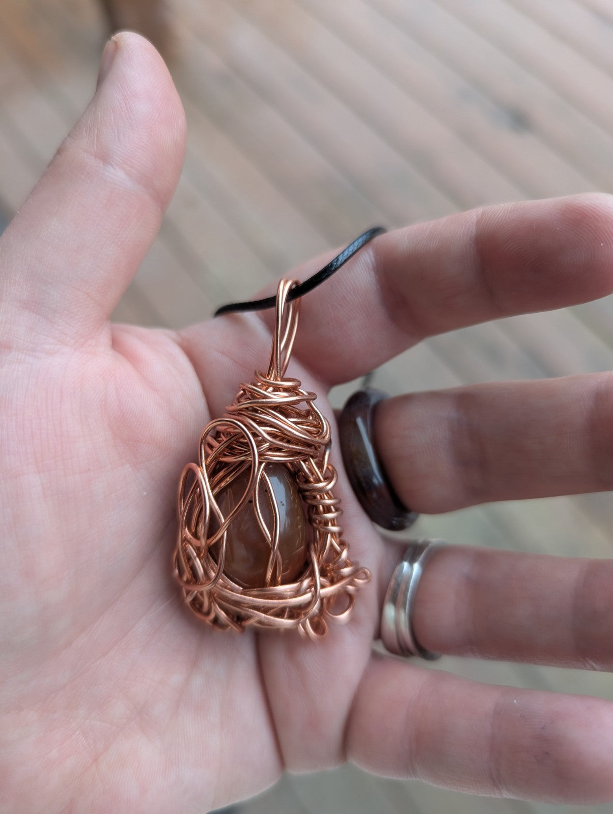 Carnelian Wire Pendant: For Courage and Creativity