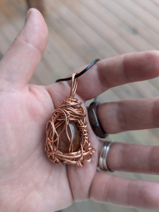 Carnelian Wire Pendant: For Courage and Creativity | Crystal Arborist