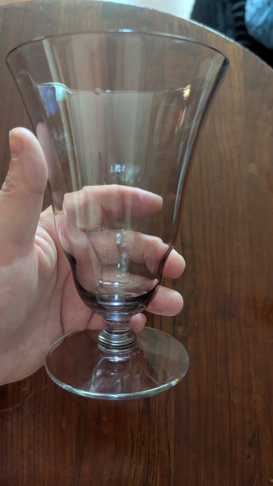 Vintage Purple Glass Ice Cream Glass, Drinking Glass