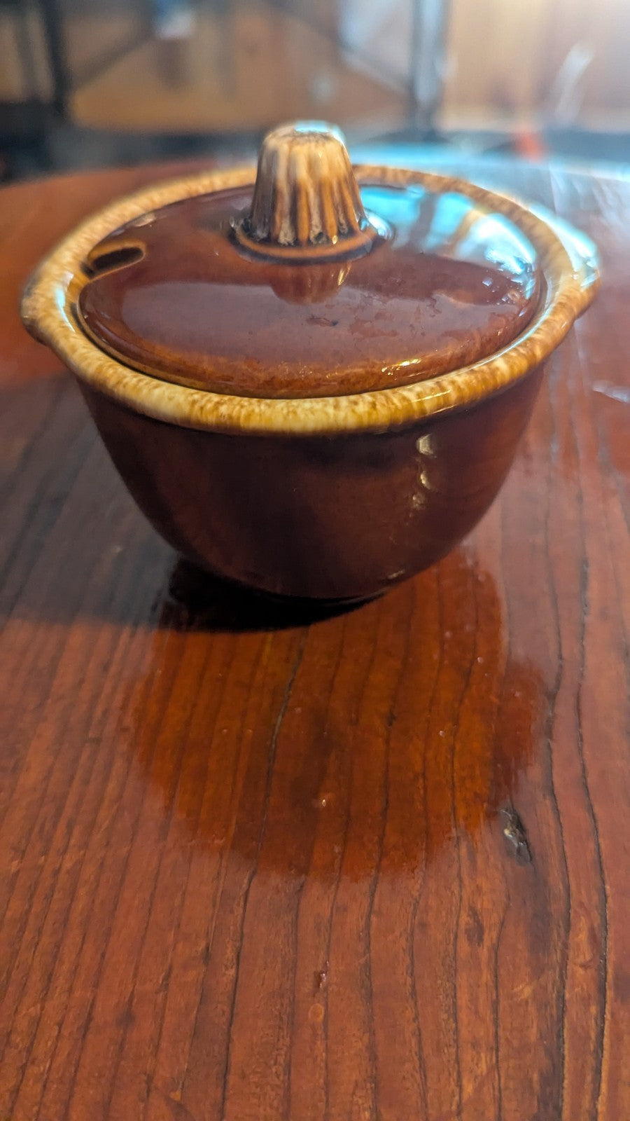 Brown 'hull USA' Ovenproof Container,  soufflé, Creamer Jar?