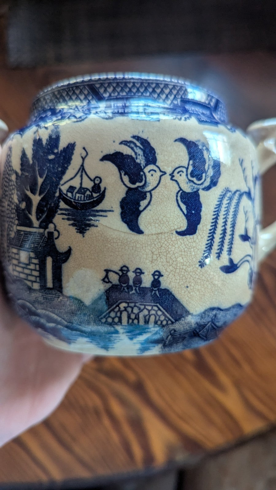 Blue And White Jar With Handles, Japan