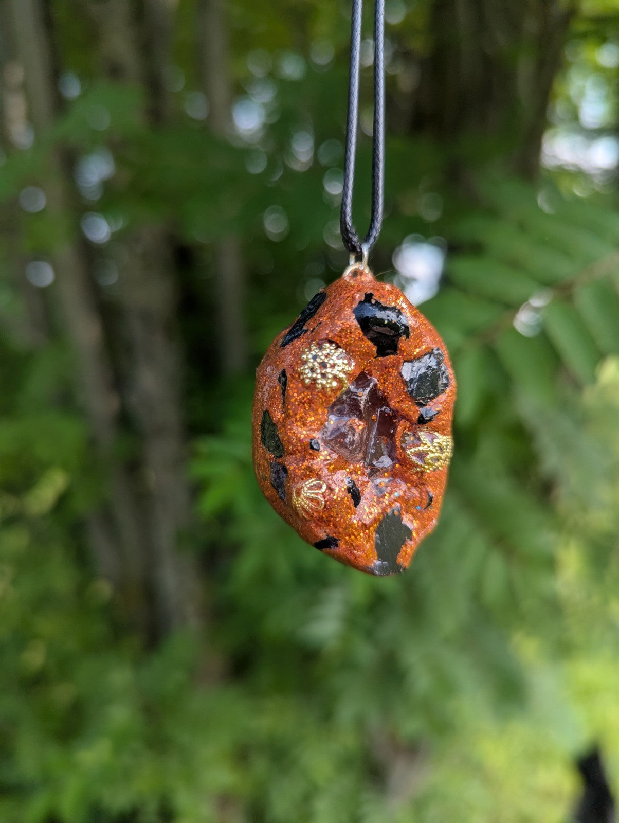Orgonite 'Fruit Cake' Necklace For Protection, Grounding, and Personal Strength