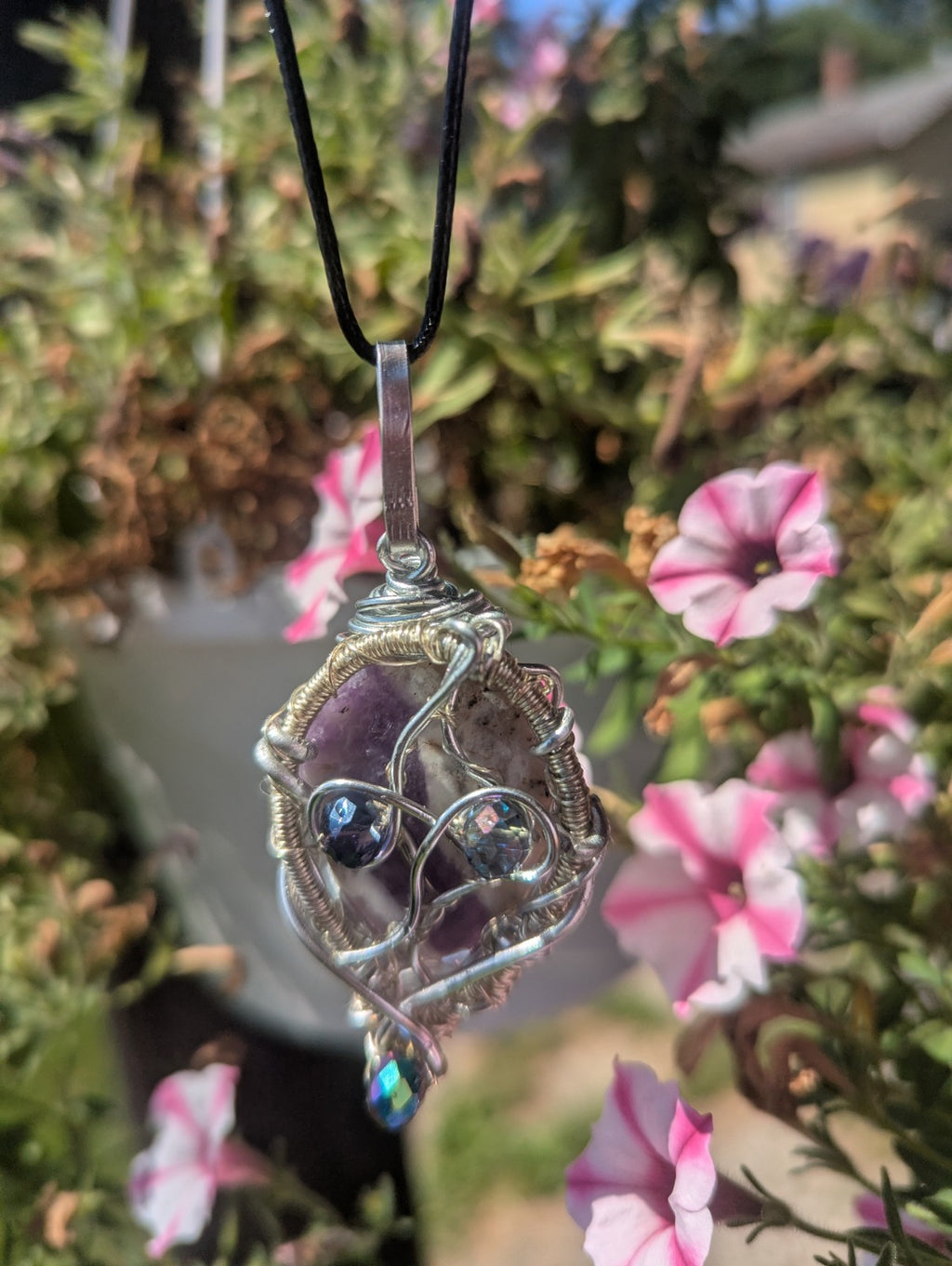 Handmade Dream Amethyst Pendant, Necklace, Natural Gemstone