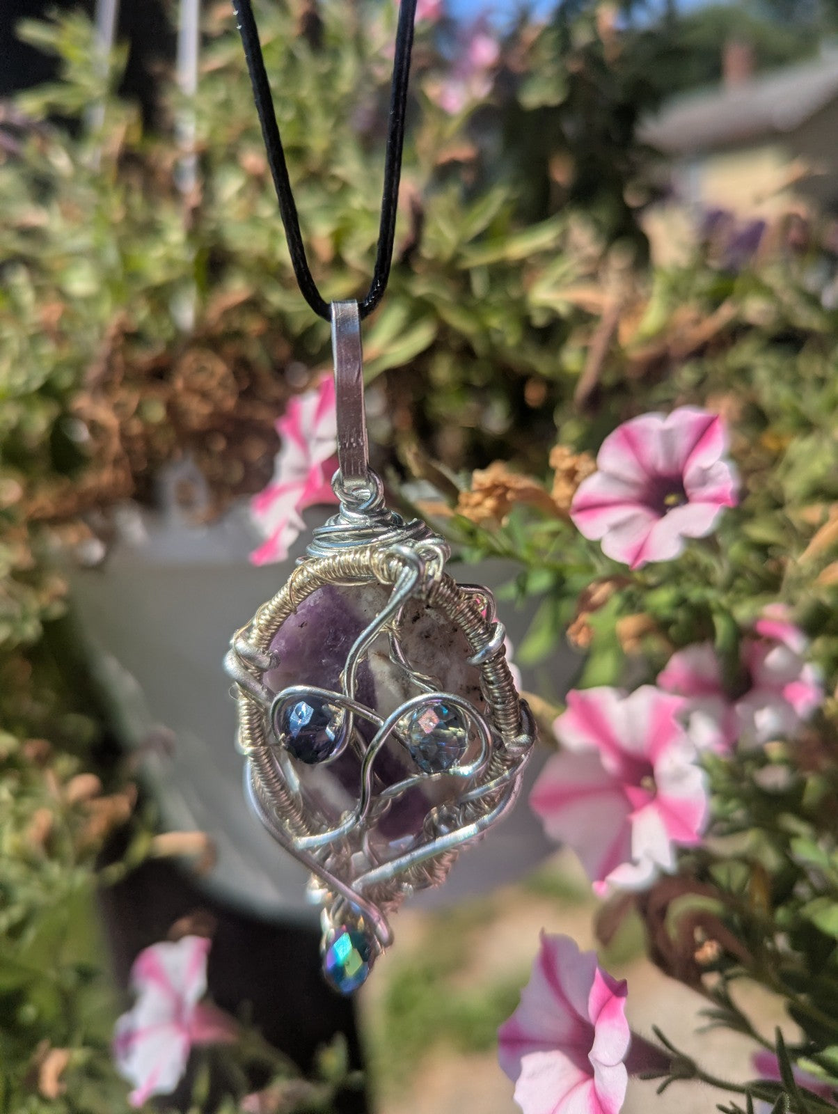 Handmade Dream Amethyst Pendant, Necklace, Natural Gemstone