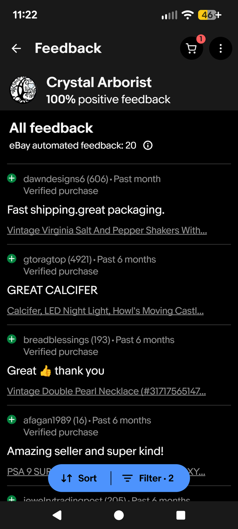 [13] dawndesigns6- Fast shipping,great packaging | [14] gtoragtop- GREAT CALCIFER | [15] breadblessings- Great 👍thank you | [16] afagan1989- Amazing seller and super kind!