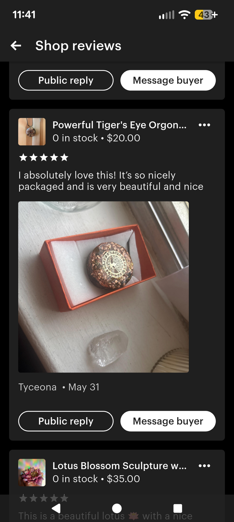 [5] Tyceona 05/31/25- I absolutely love this! It's so nicely packaged and is very beautiful and nice