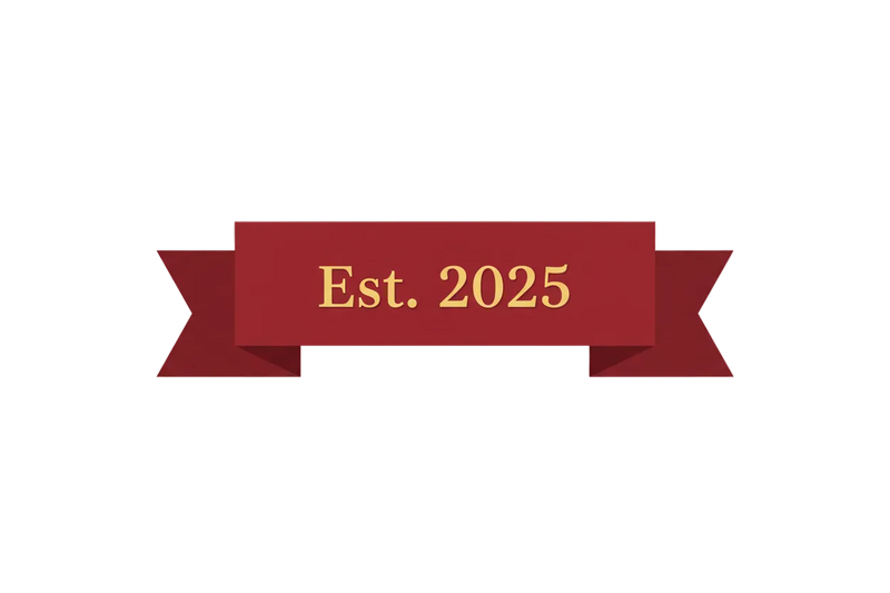Est. 2025 Christmas ribbon badge