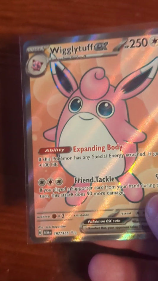 Wigglytuff ex, 187/165, Pokemon Card, Holo, 2023, Near Mint