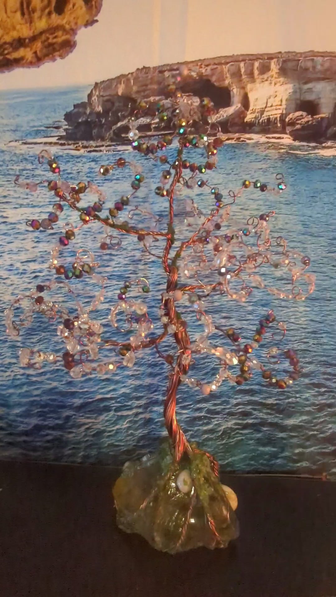 Glass Wirewrapped Tree, Handmade