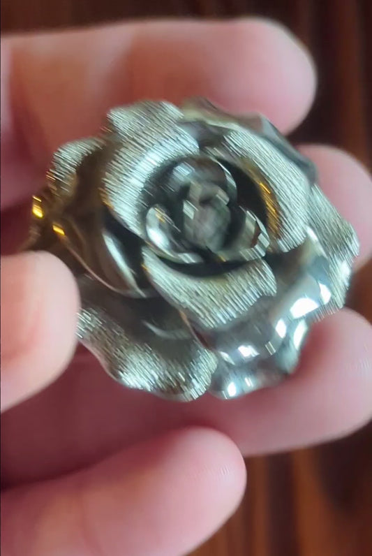 Silver Vintage Rose Pin