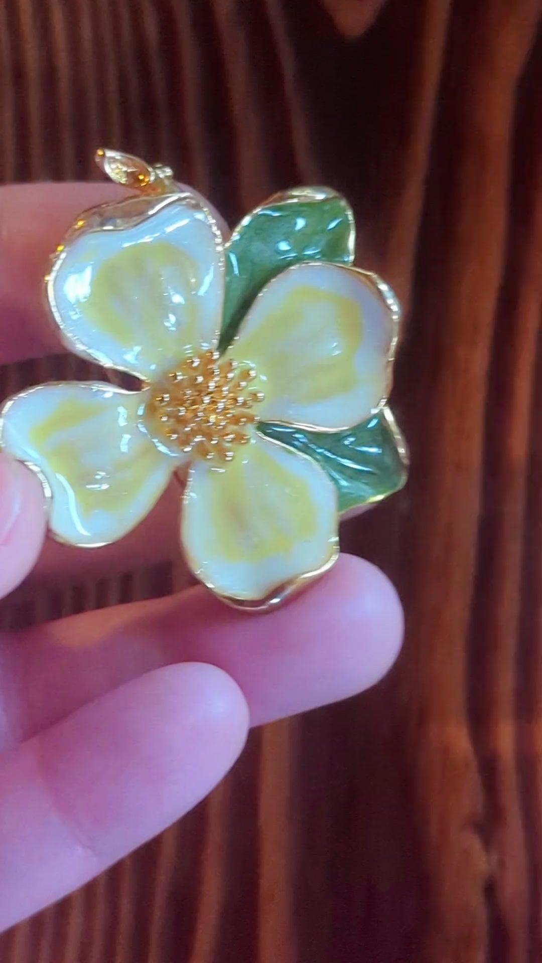 Vintage Yellow Flower Pin