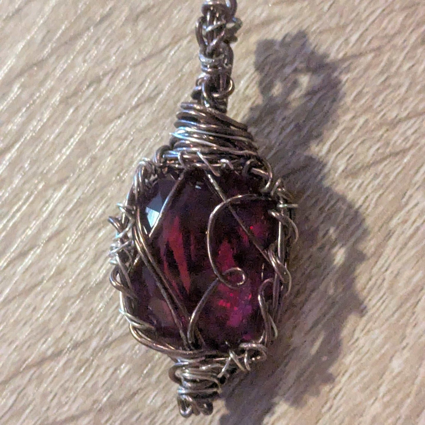 Certified Natural Ruby Handmade Wire Pendant | Crystal Arborist