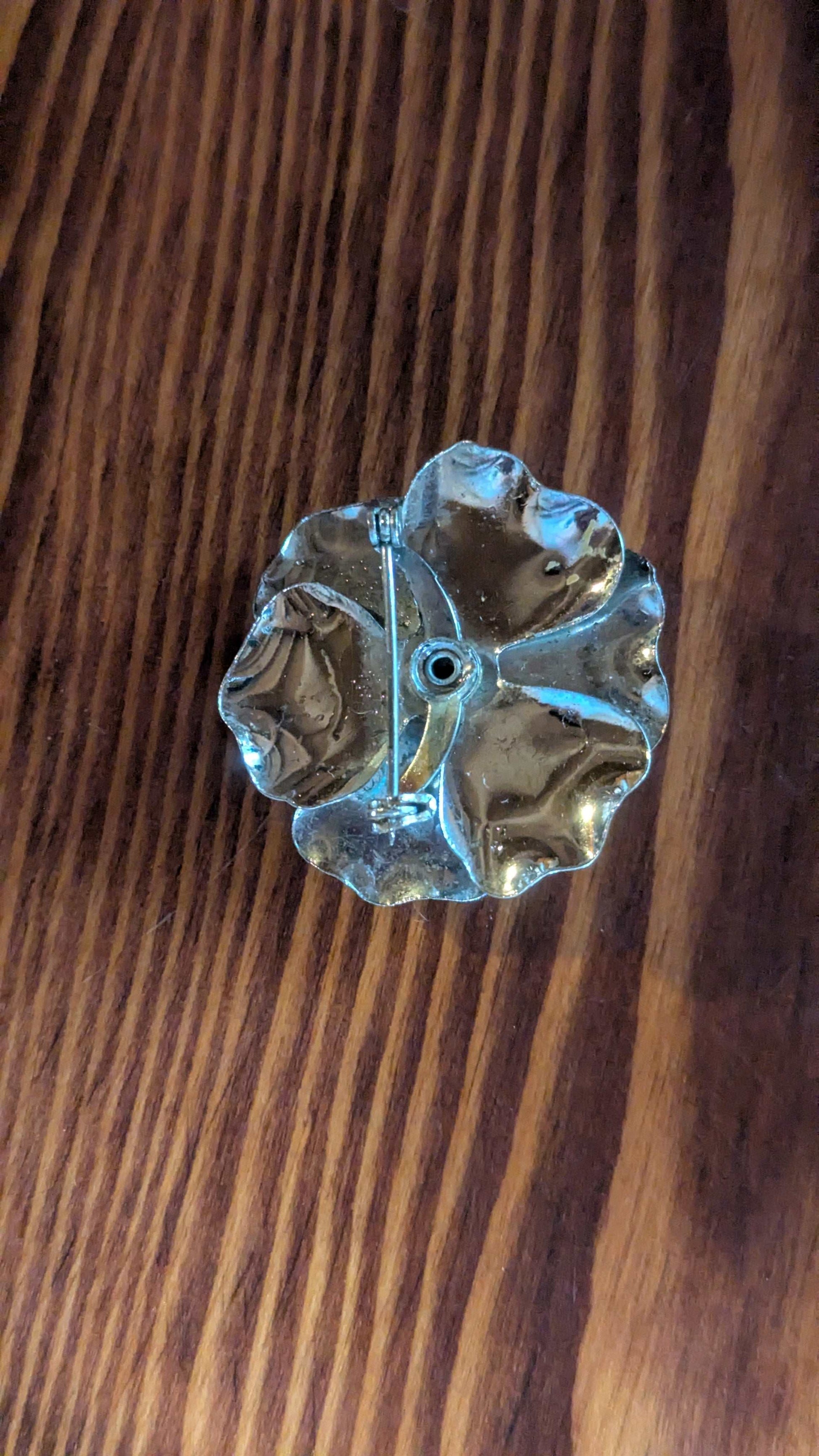 Silver Vintage Rose Pin | Crystal Arborist