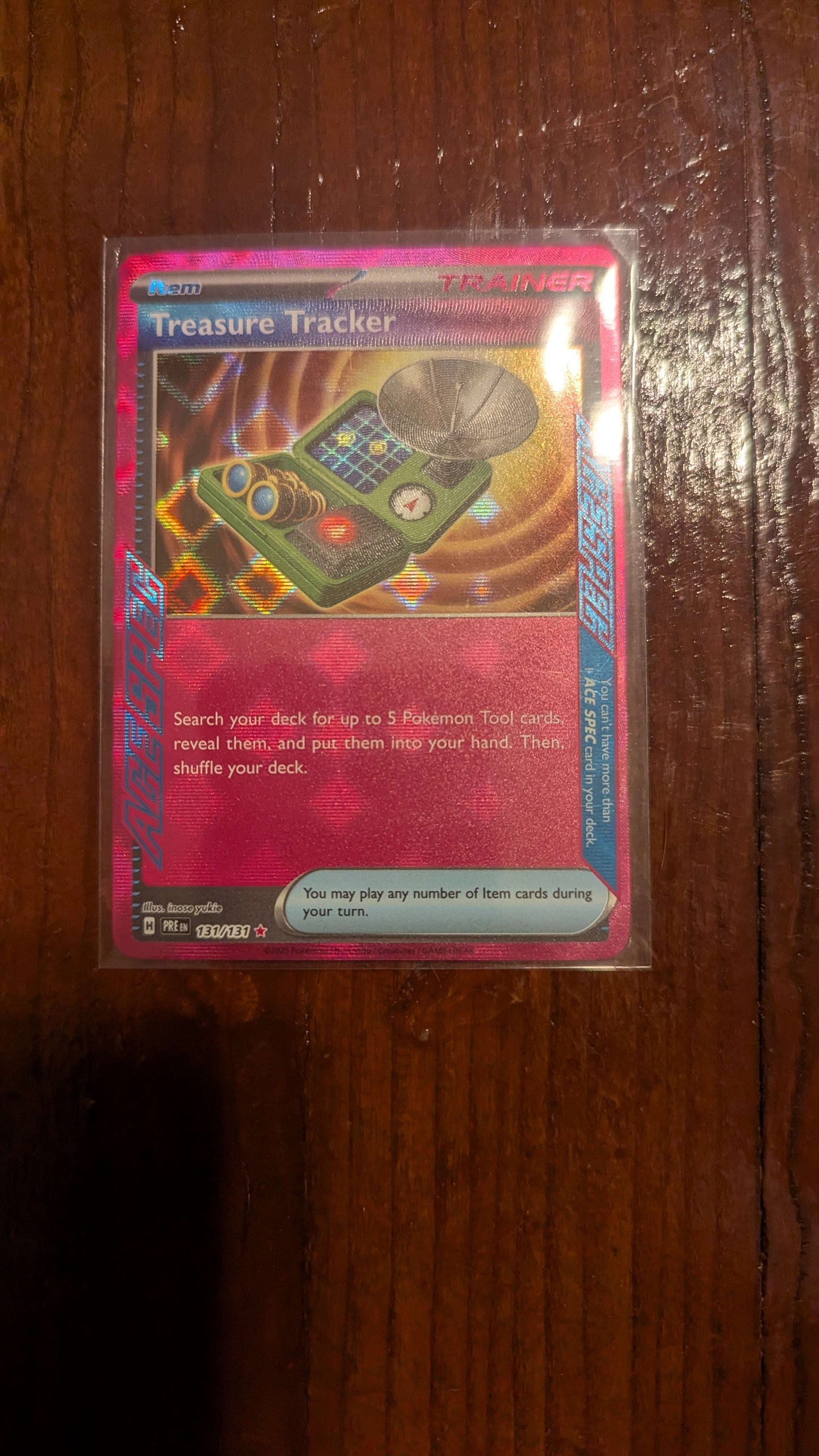 Treasure Tracker Trainer Card, 131/131, Near Mint, Holographic Poke'mon Card, 2025 | Crystal Arborist