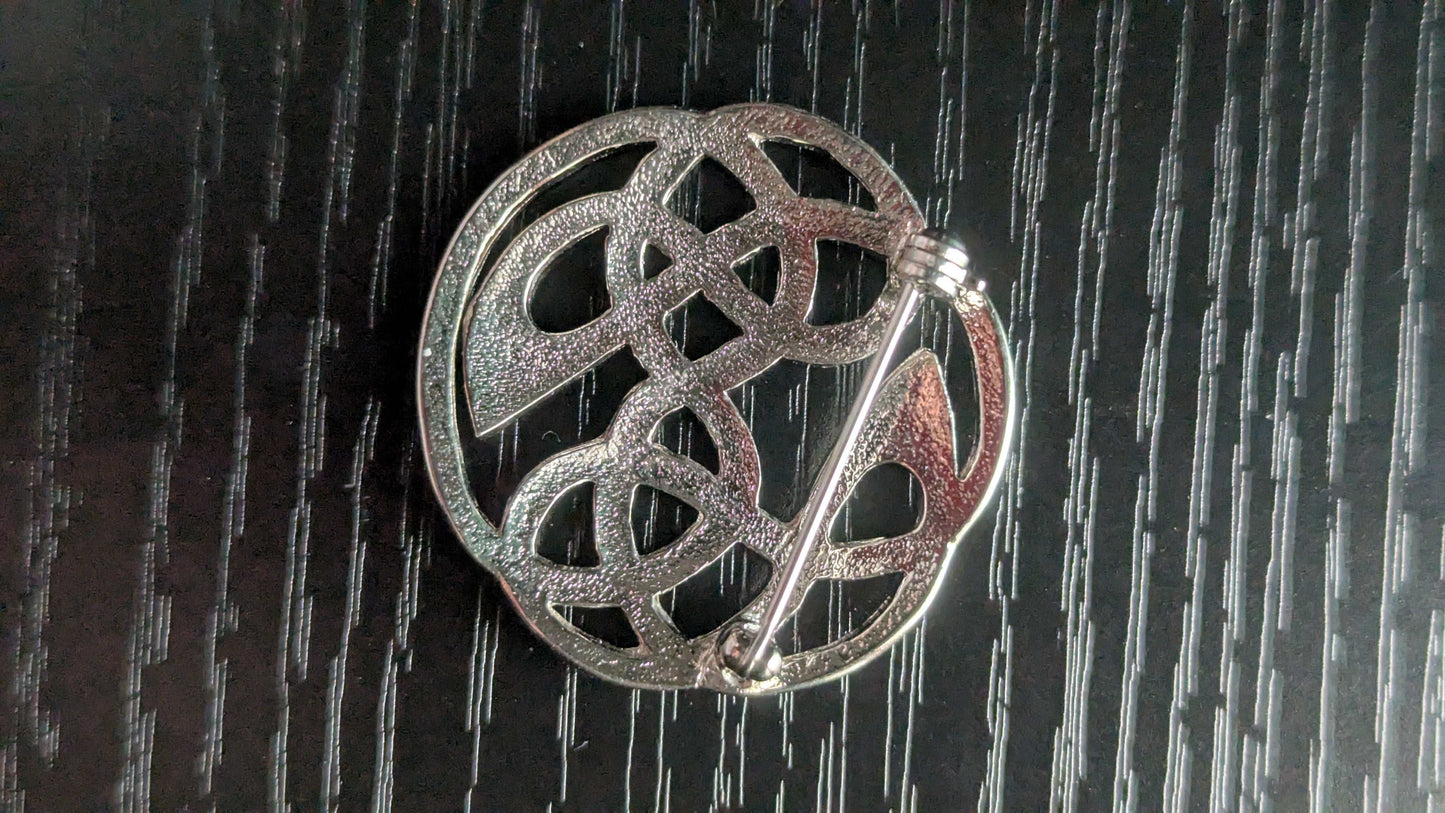 Silver Celtic Knot Vintage Pin | Crystal Arborist