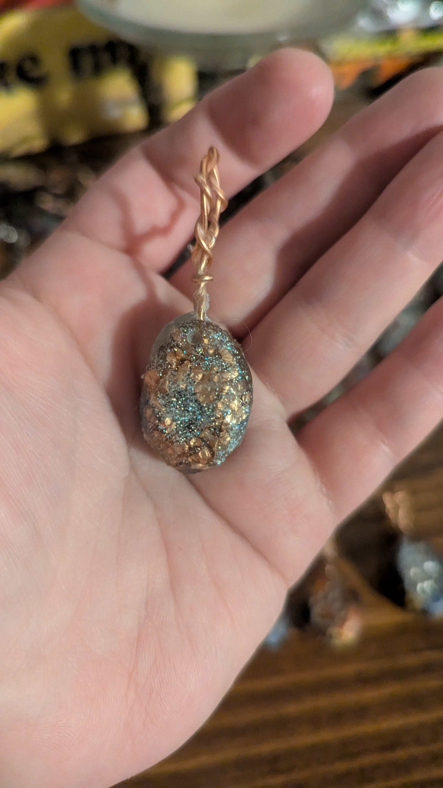 Lapis Lazuli and Goldstone Orgonite Pendant | Crystal Arborist