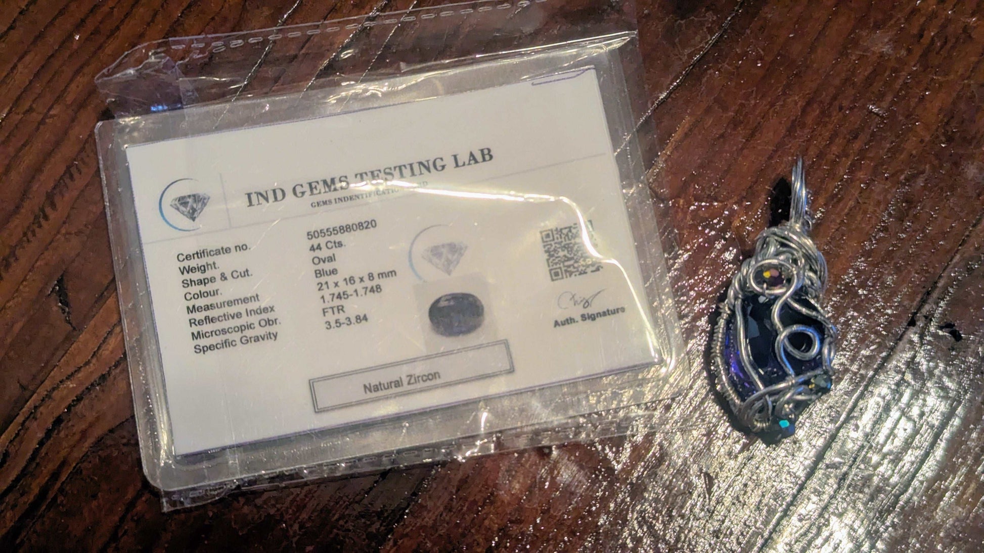 Certified Zircon, 44Ct, Gemstone Pendant | Crystal Arborist