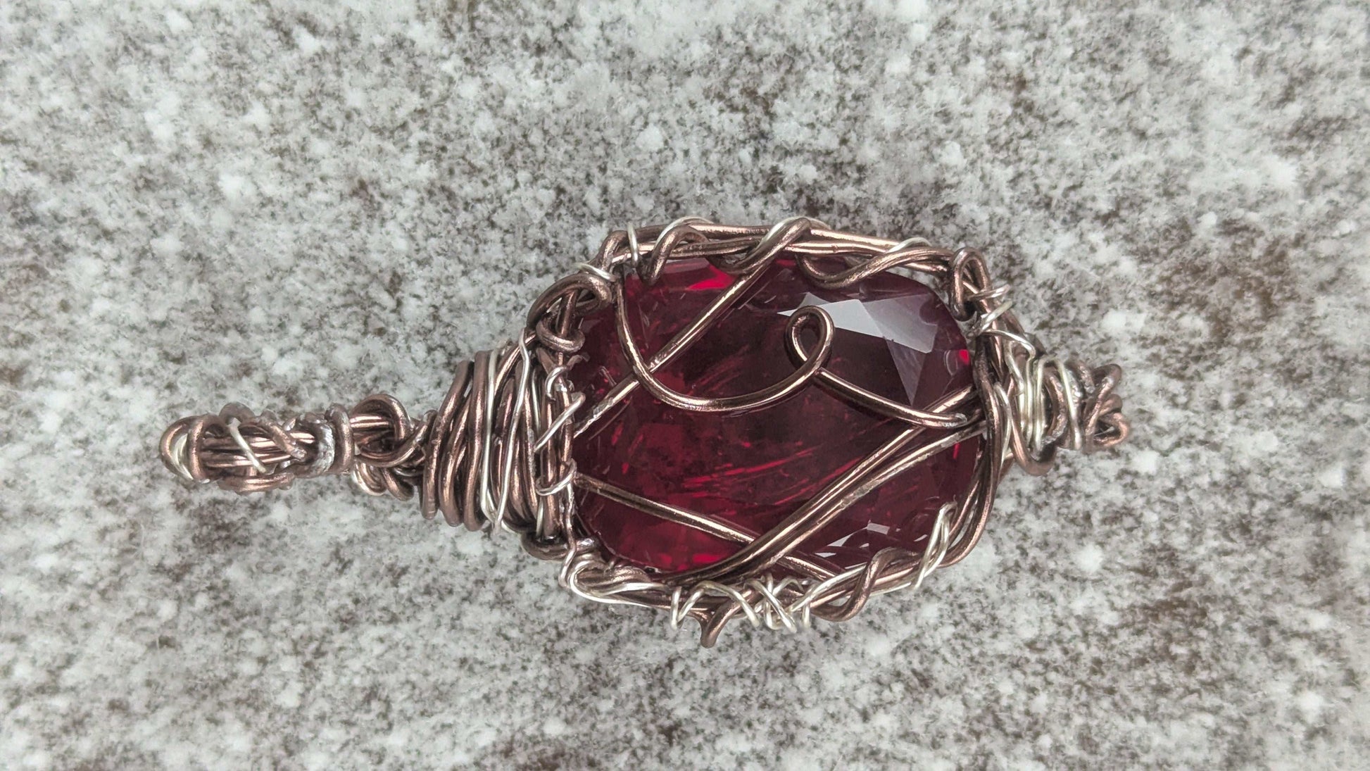 Certified Natural Ruby Handmade Wire Pendant | Crystal Arborist