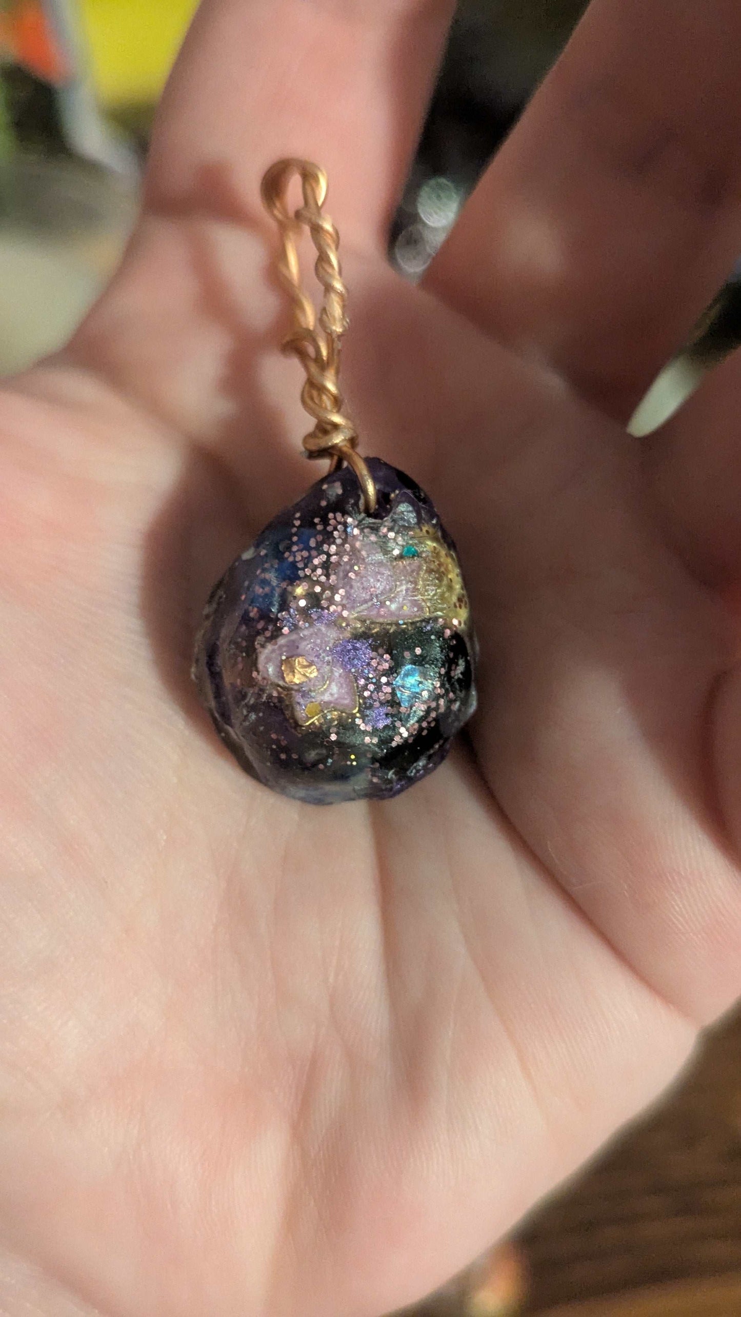 Lapis and Goldstone Orgonite, Bow | Crystal Arborist