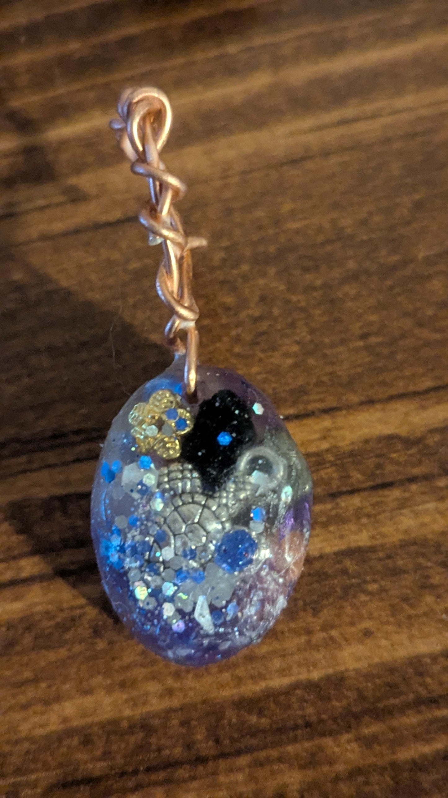 Lapis Lazuli and Goldstone Orgonite Pendant, Sea Turtle | Crystal Arborist